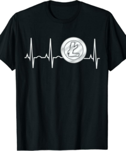 Litecoin T-Shirt Heartbeat Lover Cryptocurrency Trader