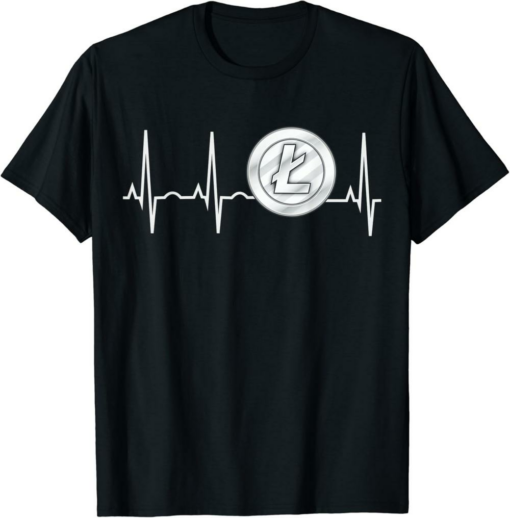 Litecoin T-Shirt Heartbeat Lover Cryptocurrency Trader