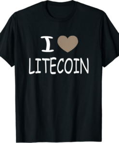Litecoin T-Shirt I Love Blockchain Cyrpto Heart