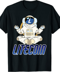 Litecoin T-Shirt LTC Crypto Yoga Zen HODL Cryptocurrency