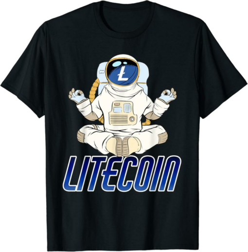 Litecoin T-Shirt LTC Crypto Yoga Zen HODL Cryptocurrency