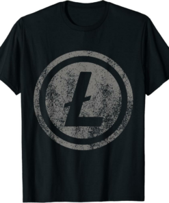 Litecoin T-Shirt Vintage LTC Logo Crypto Blockchain Mens
