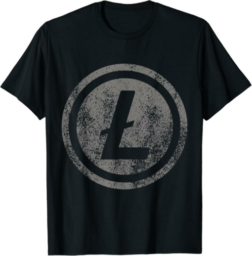 Litecoin T-Shirt Vintage LTC Logo Crypto Blockchain Mens