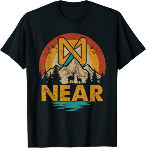 NEAR Protocol T-Shirt Vintage NEAR Token Retro Sunset Crypto