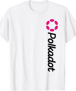 Polkadot T-Shirt White DOT Crypto Coin Vertical Logo Classic