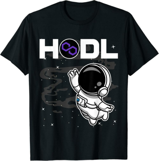 Polygon T-Shirt Astronaut HODL Matic Coin To The Moon