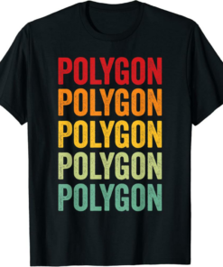 Polygon T-Shirt Crypto Rainbow Text Design