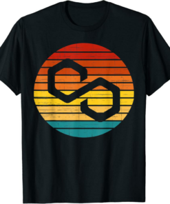 Polygon T-Shirt Crypto Vintage Retro Sunset Design 60s 70s