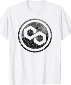 Polygon T-Shirt Matic Crypto Coin Retro Black & White