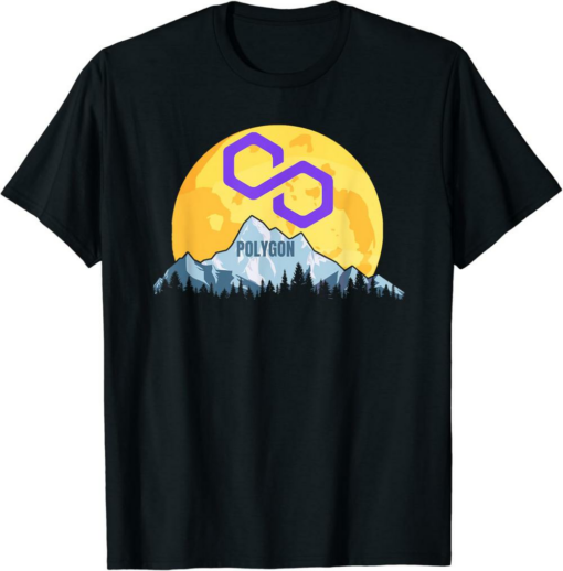 Polygon T-Shirt Matic Crypto Modern Cool HODL Moon