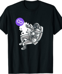 Polygon T-Shirt Matic Crypto Space Man Moon Art