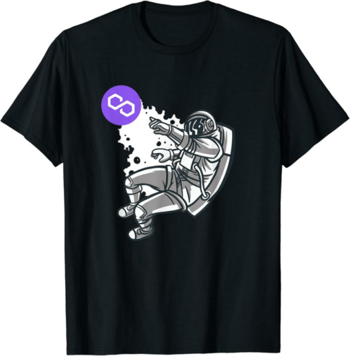 Polygon T-Shirt Matic Crypto Space Man Moon Art