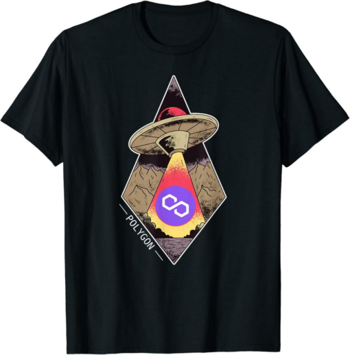 Polygon T-Shirt Matic Crypto Ufo Graphic Currency Coin HODL