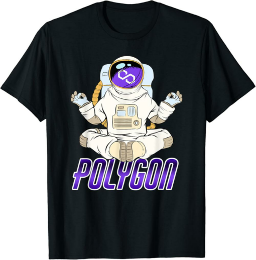 Polygon T-Shirt Matic Crypto Yoga Zen HODL Cryptocurrency