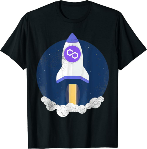 Polygon T-Shirt Matic To The Moon Cryptocurrency Hold Matic