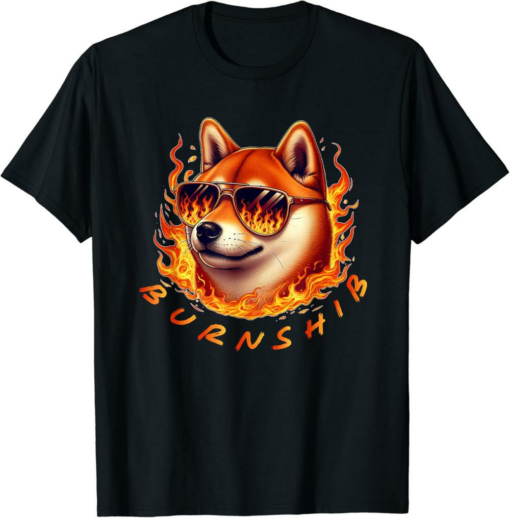 Shiba Inu T-Shirt Coin Burn SHIB Crypto SHIB Flames