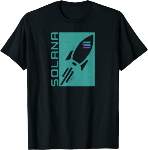 Solana T-Shirt Cryptocurrency Rocket