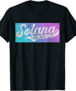 Solana T-Shirt Retro SOL Script Bold Font Vintage Crypto