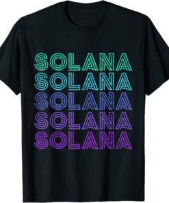 Solana T-Shirt SOL Coin Decentralized Application Colorful