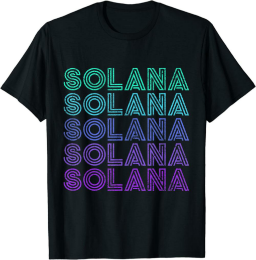 Solana T-Shirt SOL Coin Decentralized Application Colorful