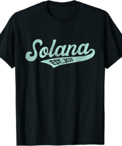 Solana T-Shirt SOL Script Bold Font Retro Vintage Crypto