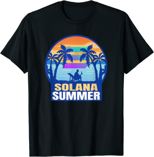 Solana T-Shirt Summer Crypto Beach Cryptocurrency Funny