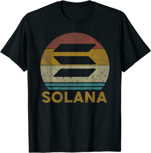 Solana T-Shirt Vintage SOL Crypto Blockchain To The Moon