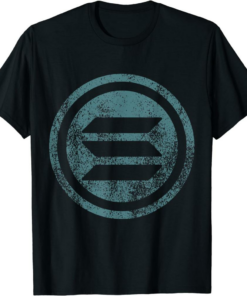 Solana T-Shirt Vintage SOL Logo Crypto Blockchain Mens