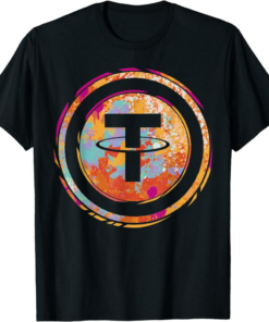 Tether T-Shirt Watercolor Coin Cryptocurrency Fan Logo
