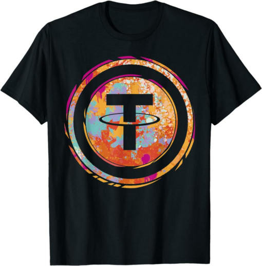 Tether T-Shirt Watercolor Coin Cryptocurrency Fan Logo