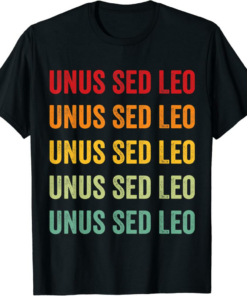 UNUS SED LEO T-Shirt Crypto Rainbow Text Design