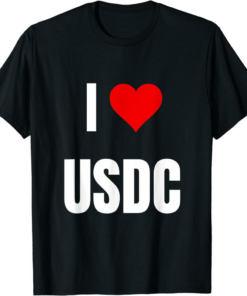 USDC T-Shirt I Love Crypto Saying For The Blockchain