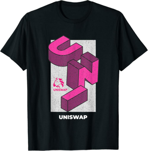 Uniswap T-Shirt Crypto Isometric Text UNI Cryptocurrency