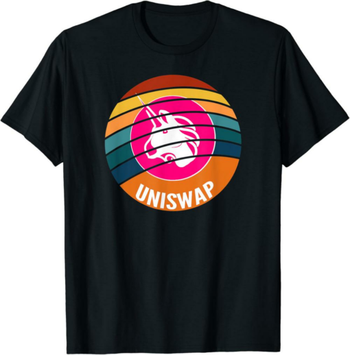 Uniswap T-Shirt Cryptocurrency Oval Sunset UNI Crypto