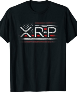 XRP T-Shirt Crypto Currency Cryptocurrency American Flag