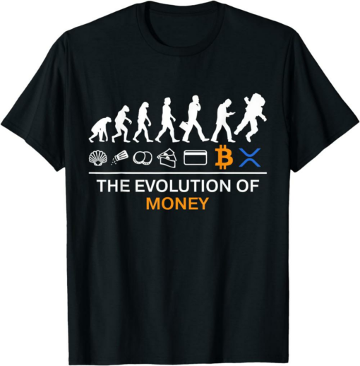 XRP T-Shirt The Evolution Of Money Funny Bitcoin Ripple