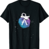 AAVE T-Shirt Cryptocurrency Fun Relaxing Space Man On Moon