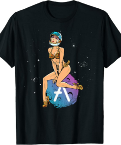 AAVE T-Shirt Cryptocurrency Pin-up Girl Hodling An Crypto