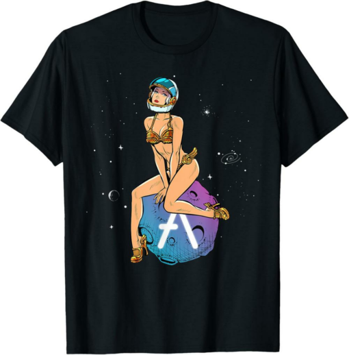 AAVE T-Shirt Cryptocurrency Pin-up Girl Hodling An Crypto