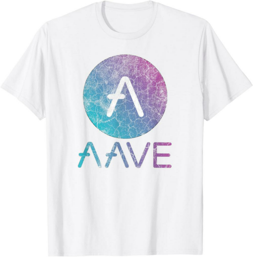 AAVE T-Shirt Vintage Crypto Distressed Logo