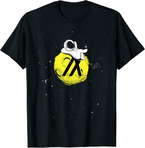 Algorand T-Shirt Fun ALGO Relaxing Space Man On Moon