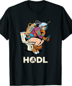 Algorand T-Shirt Talk HODL Space Man On Toilet Merch