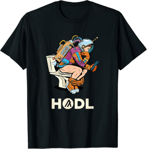 Algorand T-Shirt Talk HODL Space Man On Toilet Merch