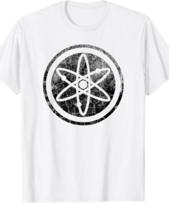 Cosmos T-Shirt ATOM Crypto Retro Black White Classic