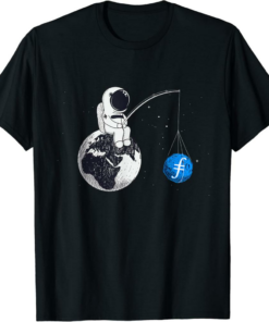 Filecoin T-Shirt Astronaut Fishing The FIL Logo Crypto Moon
