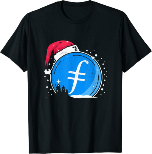 Filecoin T-Shirt Christmas Santa Hat FIL Hodl Crypto