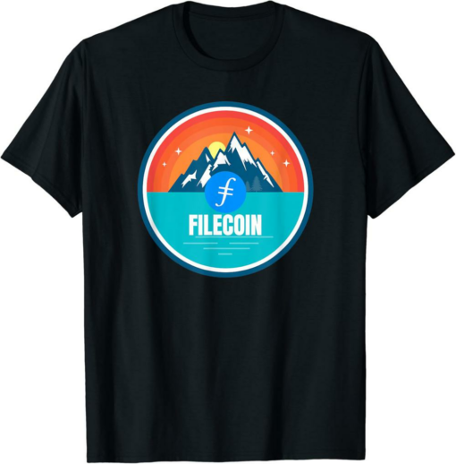 Filecoin T-Shirt FIL Crypto Mountain Vintage Retro