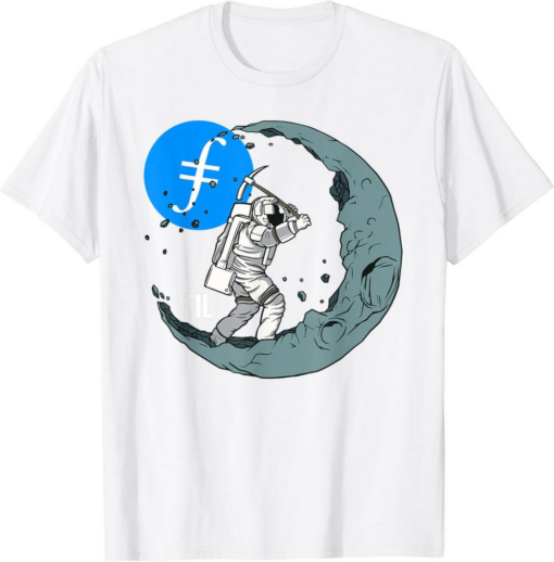 Filecoin T-Shirt FIL Mining Crypto Moon Man Miner Currency