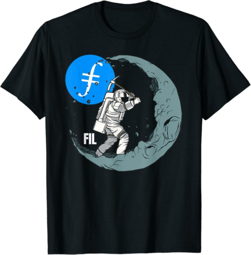 Filecoin T-Shirt FIL Moon Miner Crypto Space Man