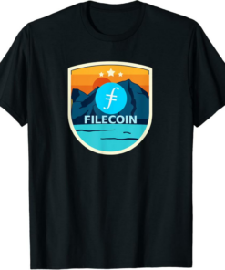 Filecoin T-Shirt Mountain Badge Crypto Currency Sunrise Lake